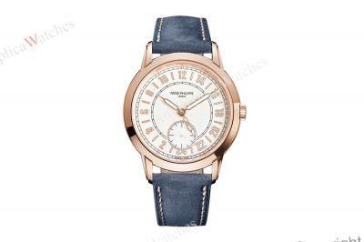 TWF Patek Philippe Complications 42mm 31-260 PS Movement Ivory Face Blue Band Watch